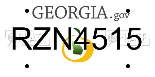RZN4515 Georgia License Plate