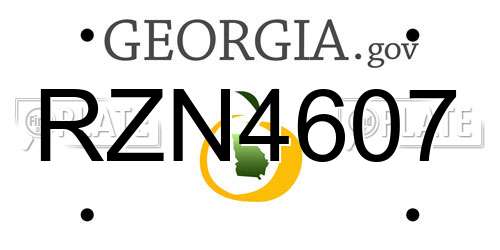 RZN4607 Georgia License Plate