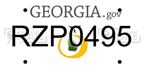 RZP0495 Georgia License Plate