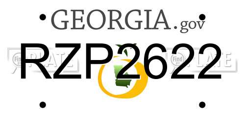 RZP2622 Georgia License Plate