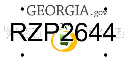 RZP2644 Georgia License Plate