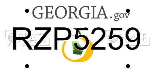 RZP5259 Georgia License Plate
