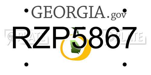 RZP5867 Georgia License Plate