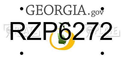 RZP6272 Georgia License Plate