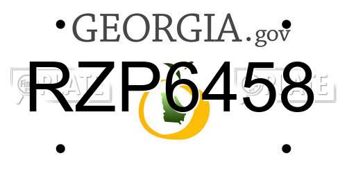 RZP6458 Georgia License Plate