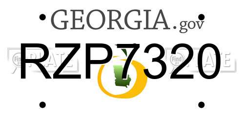 RZP7320 Georgia License Plate