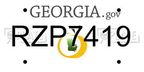 RZP7419 Georgia License Plate