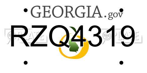 RZQ4319 Georgia License Plate