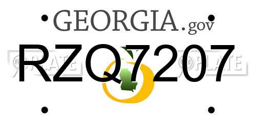 RZQ7207 Georgia License Plate