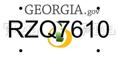 RZQ7610 Georgia License Plate