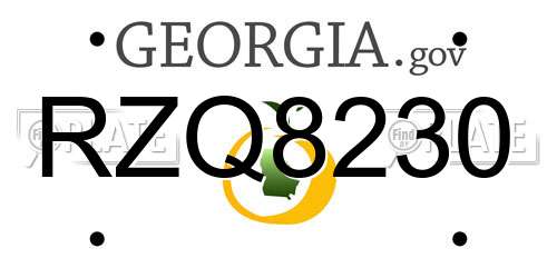 RZQ8230 Georgia License Plate