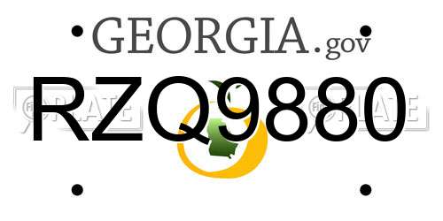 RZQ9880 Georgia License Plate