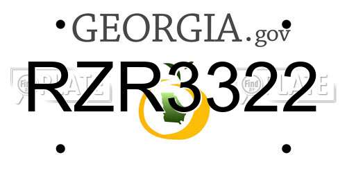 RZR3322 Georgia License Plate