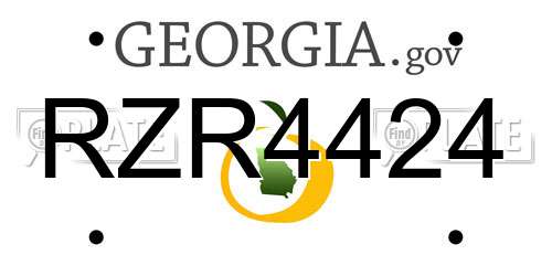 RZR4424 Georgia License Plate