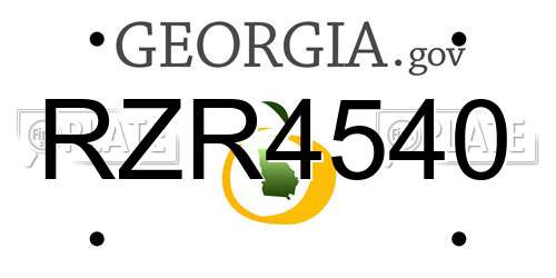 RZR4540 Georgia License Plate