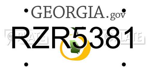 RZR5381 Georgia License Plate
