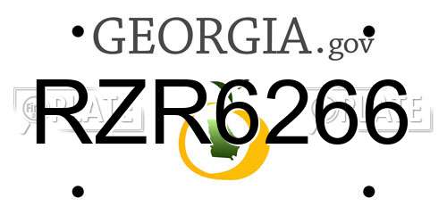 RZR6266 Georgia License Plate