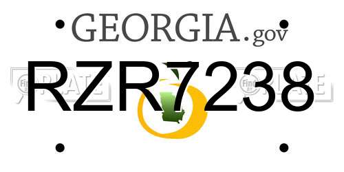 RZR7238 Georgia License Plate