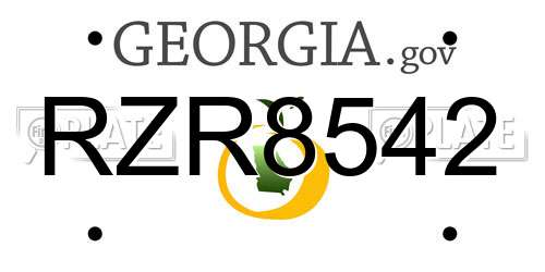 RZR8542 Georgia License Plate