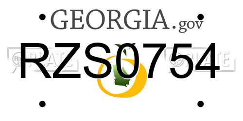 RZS0754 Georgia License Plate