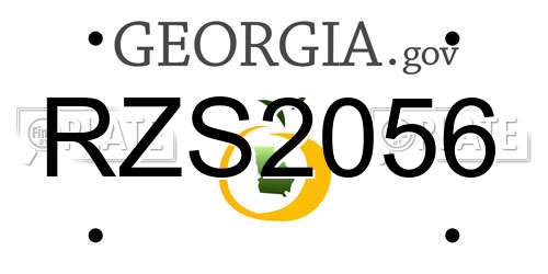 RZS2056 Georgia License Plate