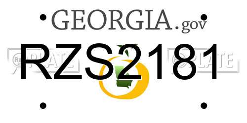 RZS2181 Georgia License Plate
