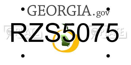 RZS5075 Georgia License Plate