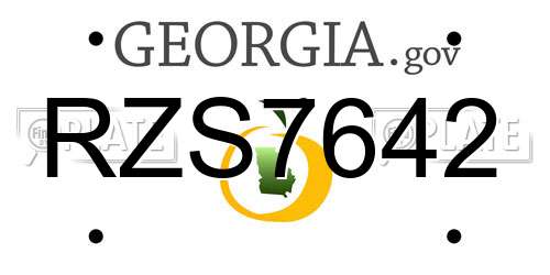 RZS7642 Georgia License Plate