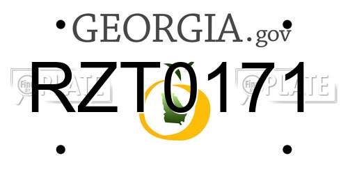 RZT0171 Georgia License Plate