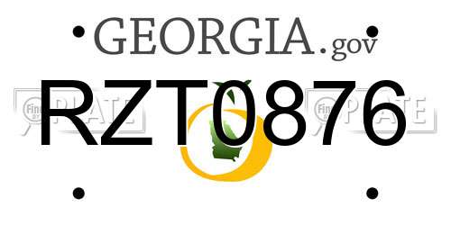 RZT0876 Georgia License Plate