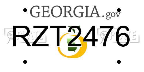 RZT2476 Georgia License Plate