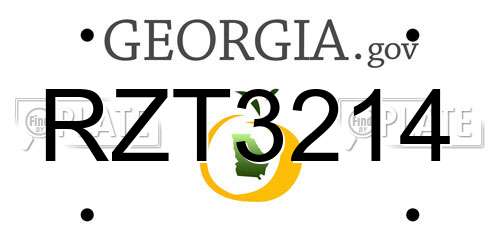 RZT3214 Georgia License Plate