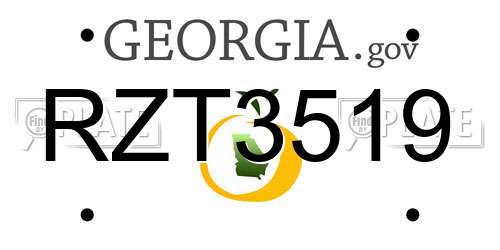 RZT3519 Georgia License Plate