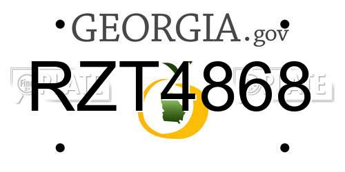 RZT4868 Georgia License Plate