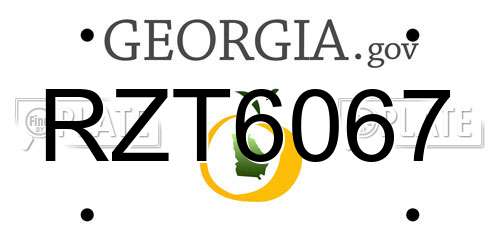 RZT6067 Georgia License Plate