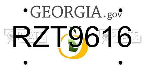 RZT9616 Georgia License Plate