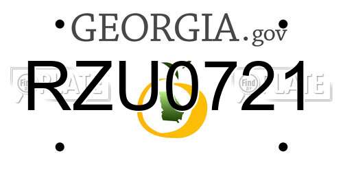 RZU0721 Georgia License Plate