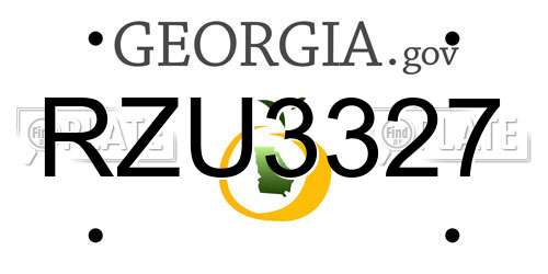 RZU3327 Georgia License Plate