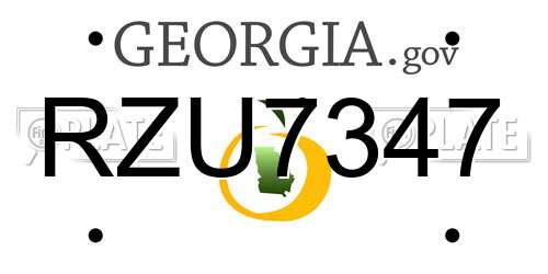 RZU7347 Georgia License Plate