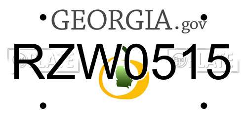 RZW0515 Georgia License Plate