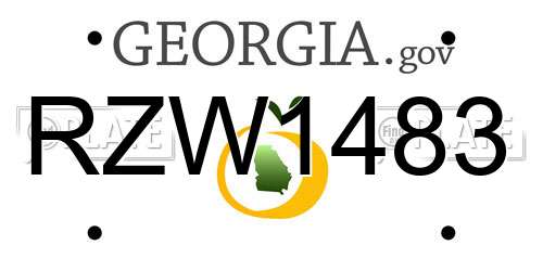 RZW1483 Georgia License Plate