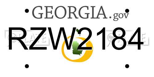 RZW2184 Georgia License Plate