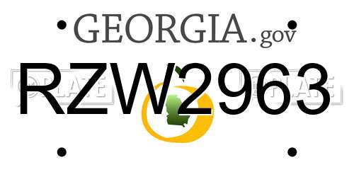 RZW2963 Georgia License Plate