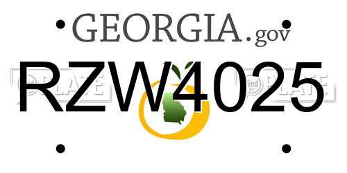 RZW4025 Georgia License Plate