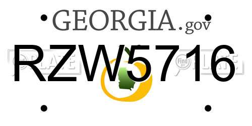 RZW5716 Georgia License Plate