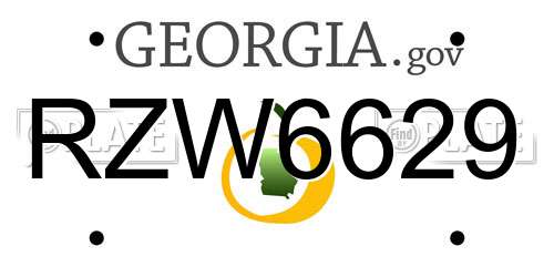 RZW6629 Georgia License Plate