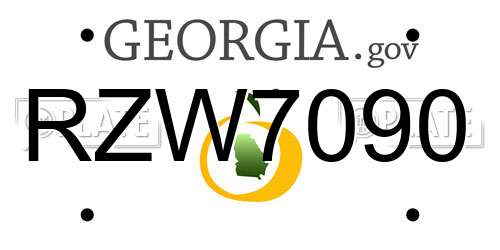 RZW7090 Georgia License Plate