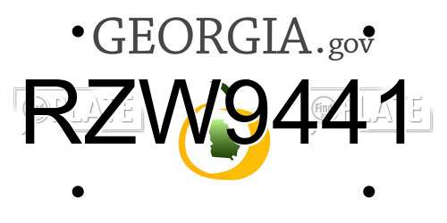 RZW9441 Georgia License Plate