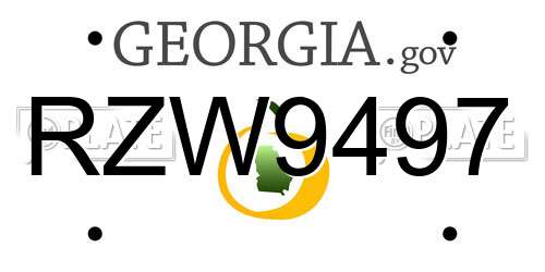 RZW9497 Georgia License Plate