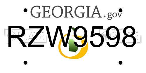 RZW9598 Georgia License Plate